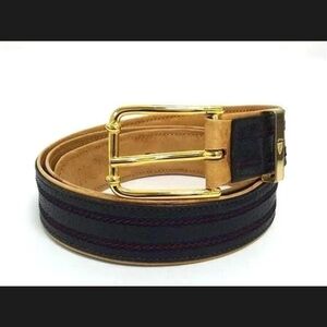 Gucci Navy Vintage Leather Belt